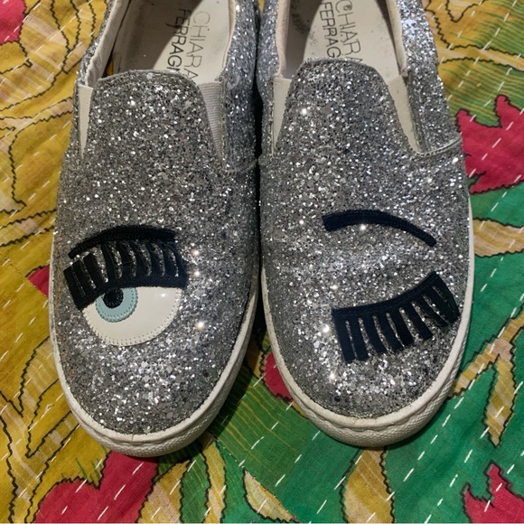 Chiara Ferragni Flirting Glitter Slip-On Sneakers - Picture 2 of 13